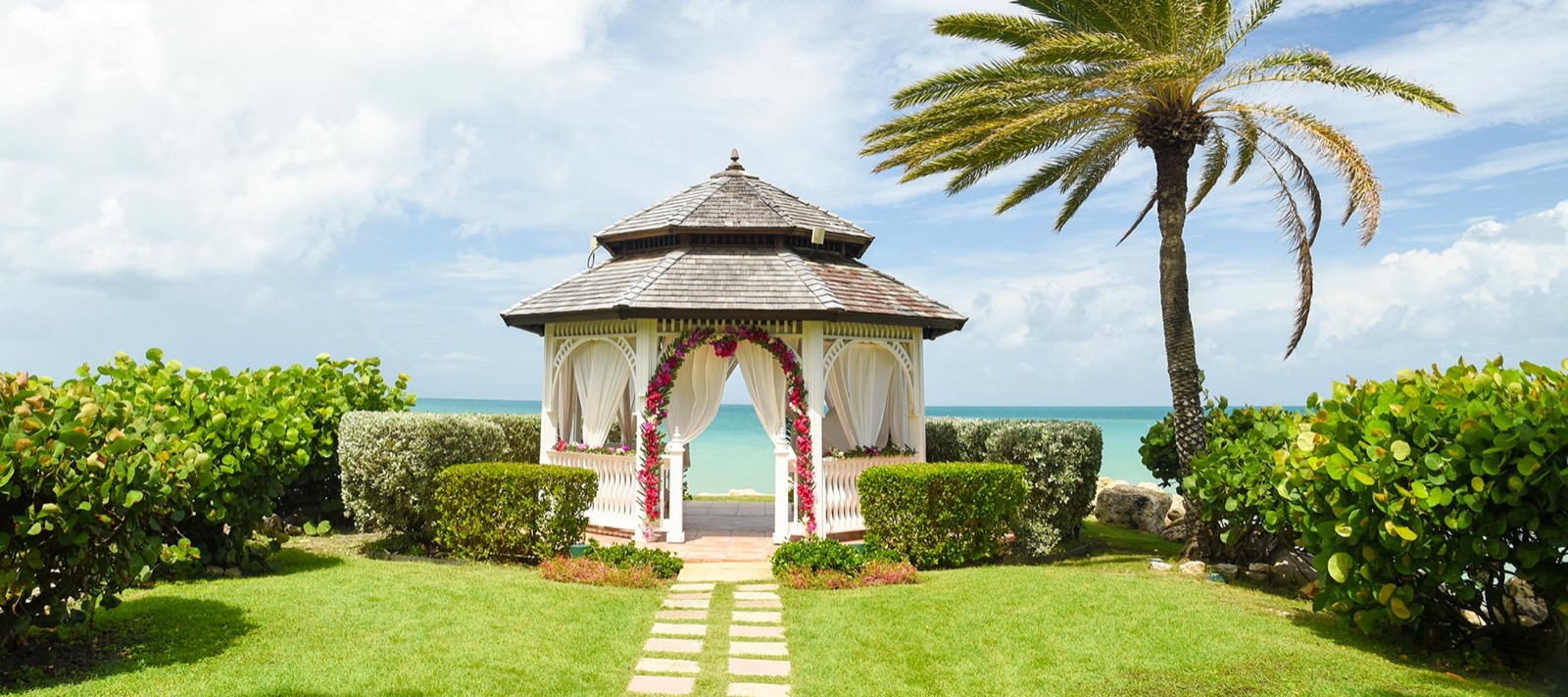 Garden wedding gazebo at Blue Waters Antigua