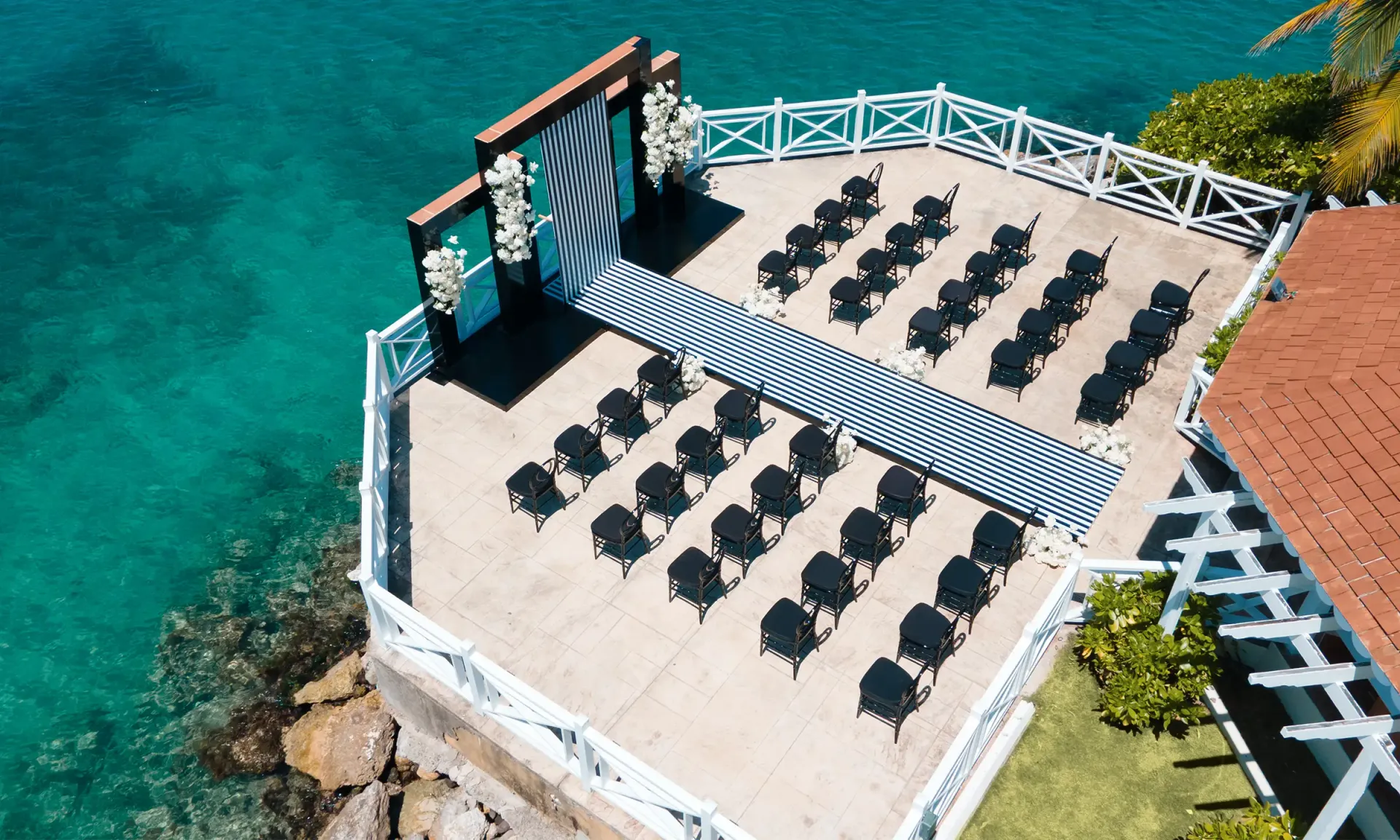 Oceanfront wedding ceremony venue at Moon Palace Jamaica