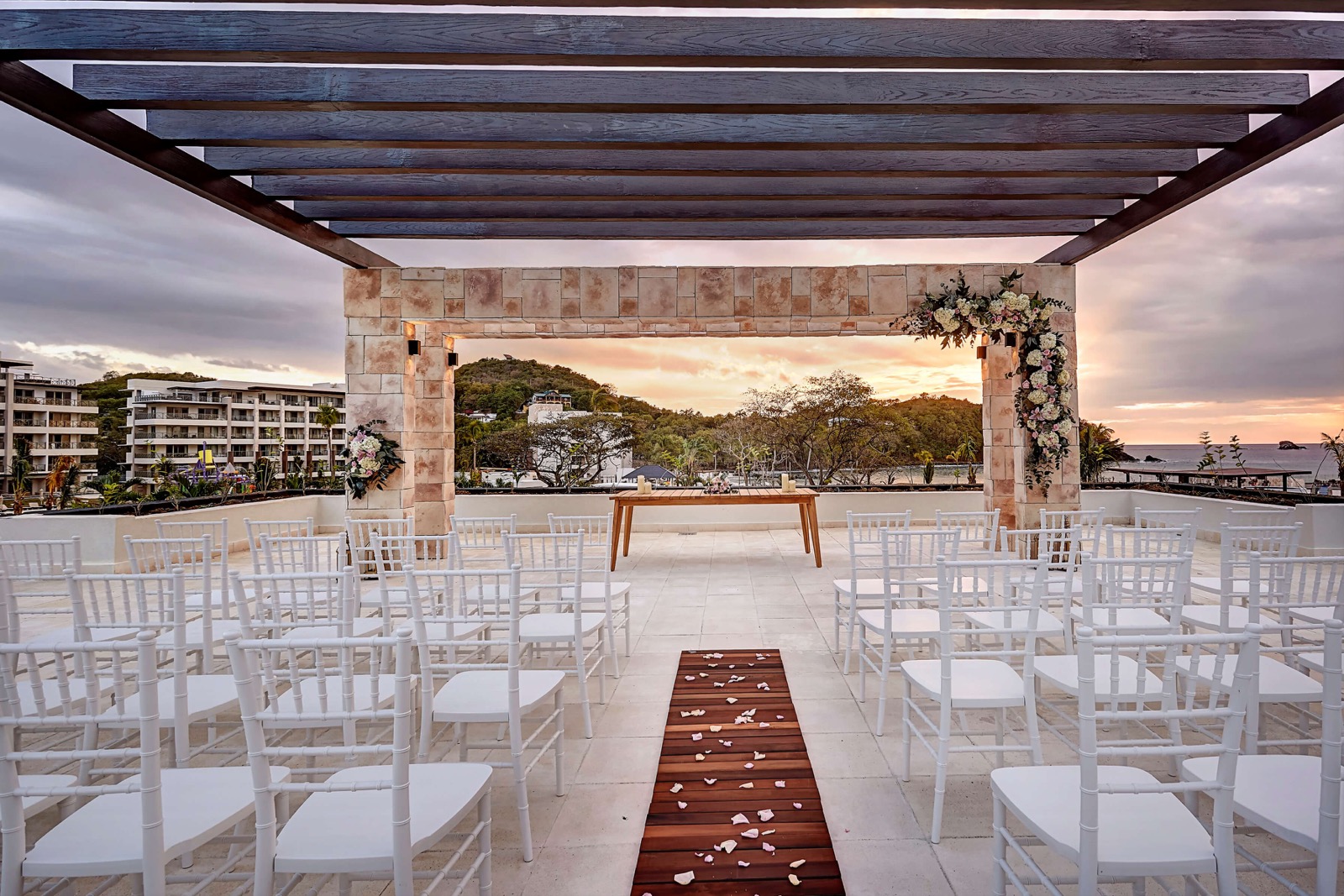 Sky terrace wedding reception venue at Royalton St. Lucia